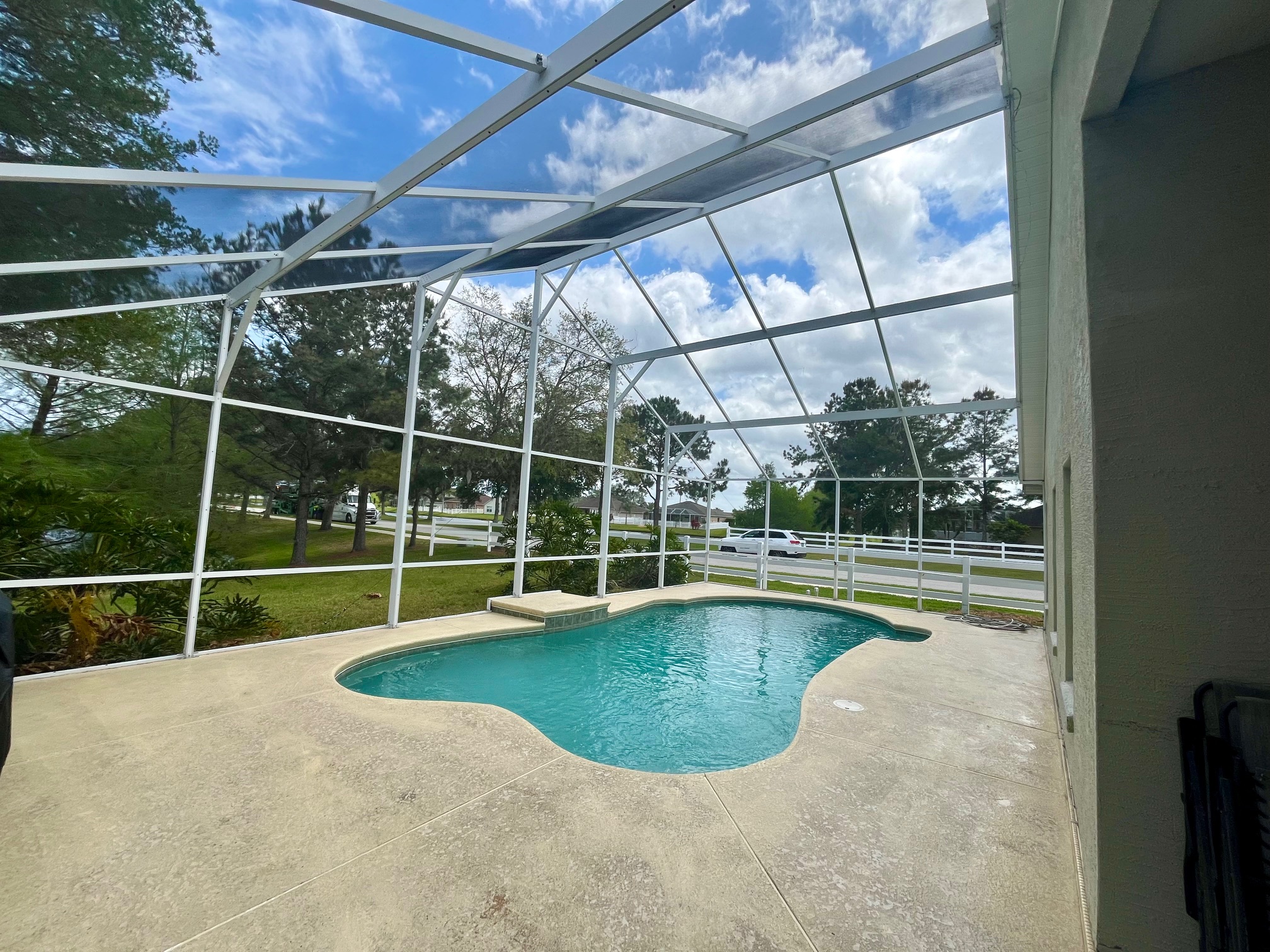 Transformational Pool Enclosure Cleaning Project In Port Orange, Florida